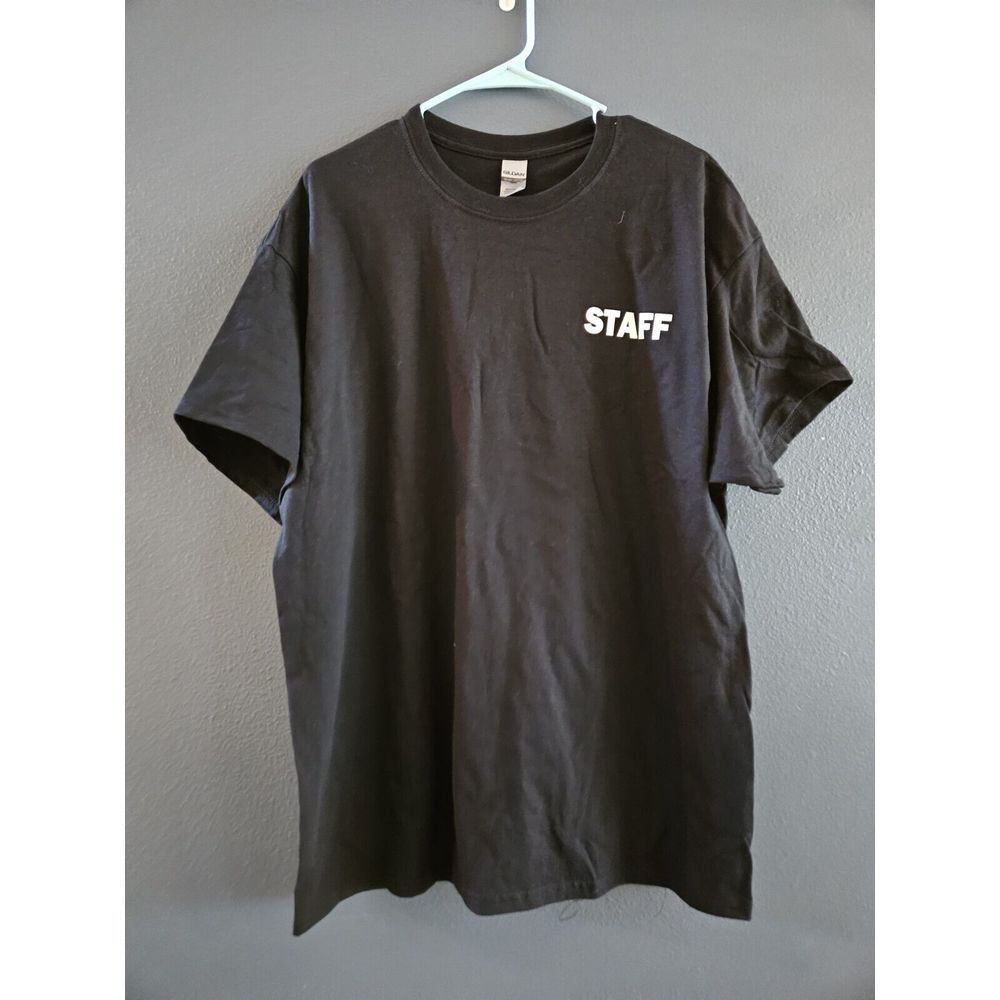 Gildan Heavy Cotton "Staff" Tshirt Black Short Sleeve Six Available‎ M-XL